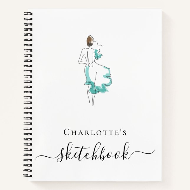 benutzerdefinierte Sketchbook-Grafiken Monogramm-T Notizbuch (Vorderseite)
