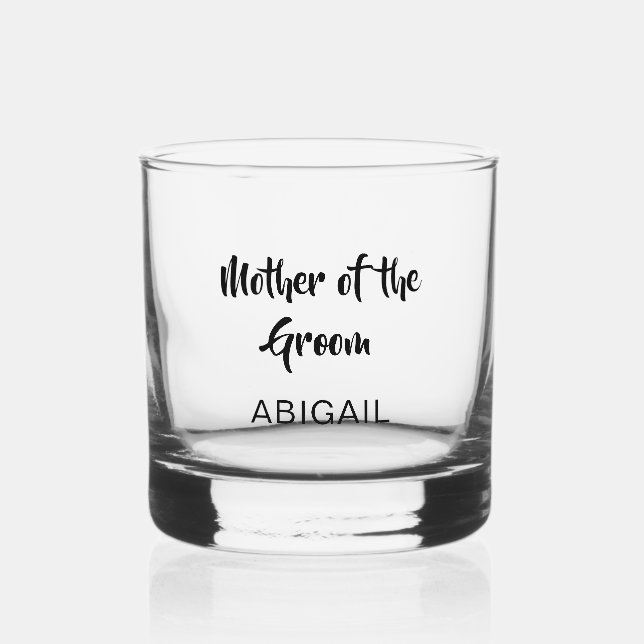 benutzerdefinierte Skriptmutter der Groom-Hochzeit Whiskyglas (Vorderseite)