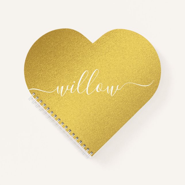 Benutzerdefinierte Skriptsignatur Goldene Foil-For Notizbuch (Vorderseite)
