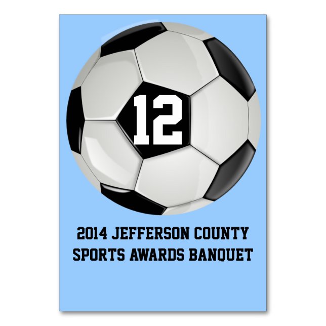 Benutzerdefinierte Soccer Banquet-Tischnummer Tischnummer (Vorderseite)
