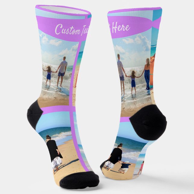 Benutzerdefinierte Socken für Fotosammlungen mit T (Gewinkelt)