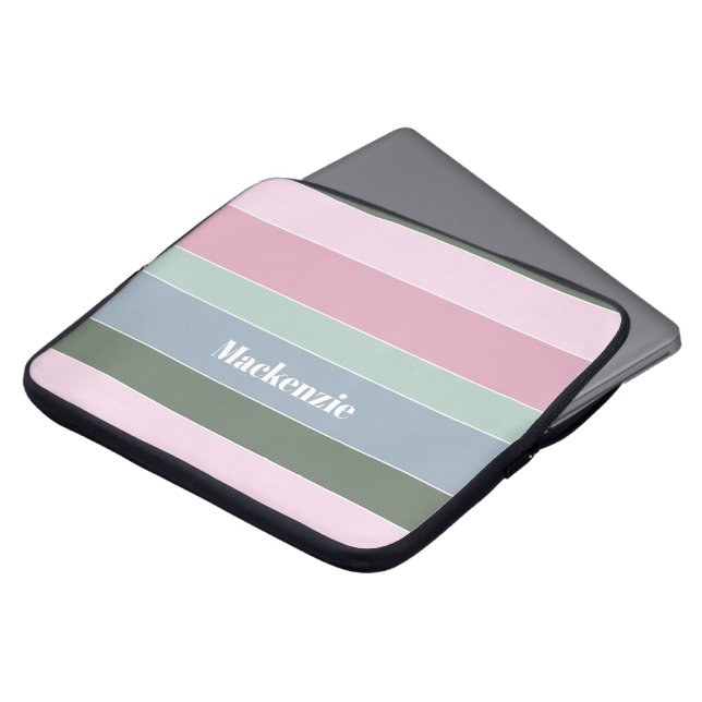 Benutzerdefinierte Sommerfarben-Farbblockstreifen Laptopschutzhülle (Vorne Oben)