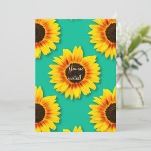 Benutzerdefinierte Sonnenblumen-Blumenpapier-Party Einladung