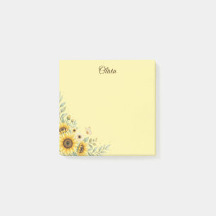 Benutzerdefinierte Sonnenblumen-Notizzettel, Perso Post-it Klebezettel