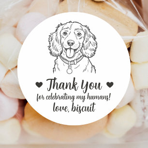 Benutzerdefinierte Spaniel-Hund-Hochzeitsgeschenk- Runder Aufkleber