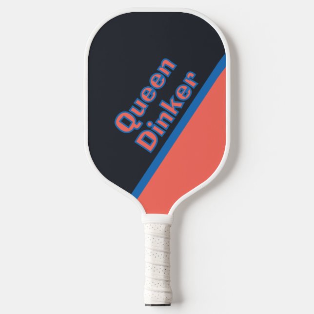 Benutzerdefinierte Spaß Königin Dinker monogrammie Pickleball Schläger (Vorderseite)