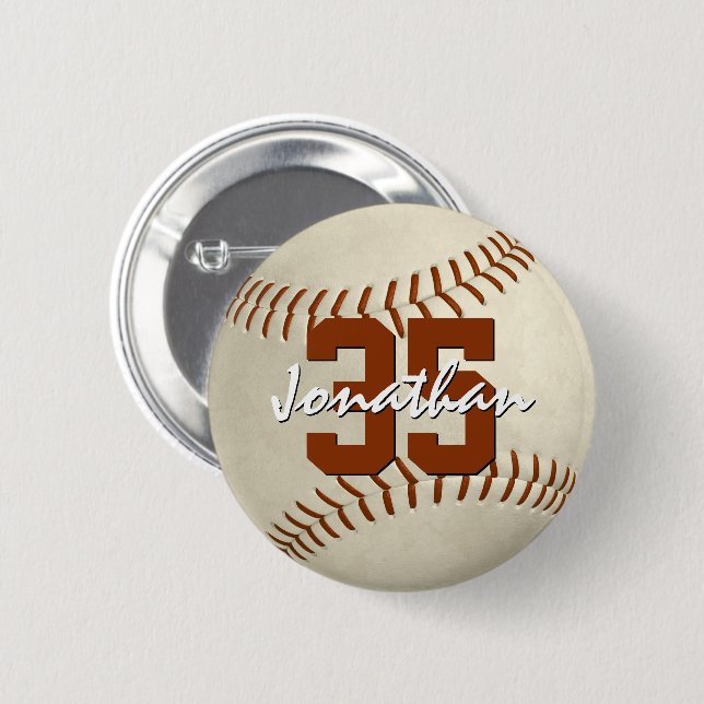 benutzerdefinierte Spielername Jersey Nummer Baseb Button (Vorne & Hinten)