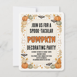 Benutzerdefinierte Spooktacular Kürbisparty CUTE H RSVP Karte