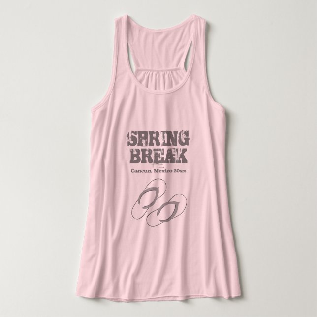 Benutzerdefinierte Spring Break Tank Tops mit Stra (Design Vorderseite)