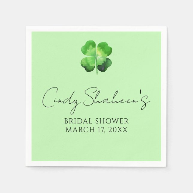 Benutzerdefinierte St. Patrick's Day Brautparty Serviette (Vorderseite)