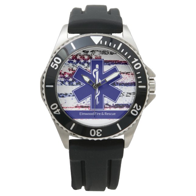 Benutzerdefinierte Stadt Feuer und Rettung Wiederv Armbanduhr (Vorderseite)