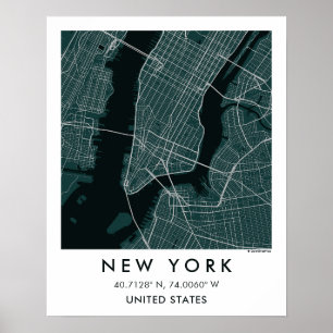 Benutzerdefinierte Stadtkarte New York USA Wandkun Poster
