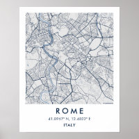 Benutzerdefinierte Stadtkarte Rom Italien Wandkuns