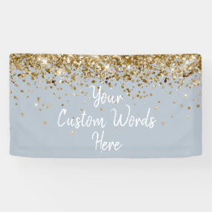 Benutzerdefinierte Staubblau- und Gold-Geburtstags Banner