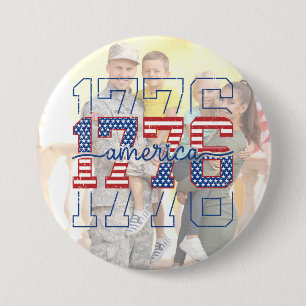 Benutzerdefinierte Sterne und Streifen 1776 Amerik Button