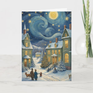 Benutzerdefinierte Sternennacht-Weihnachtskarte – Karte