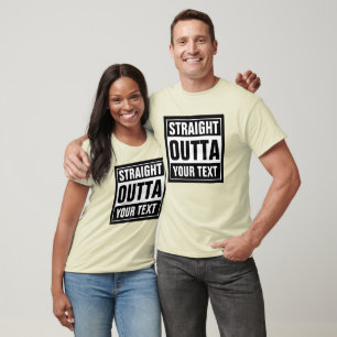 Benutzerdefinierte STRECKE OUTTA Ihren Text schwar T-Shirt
