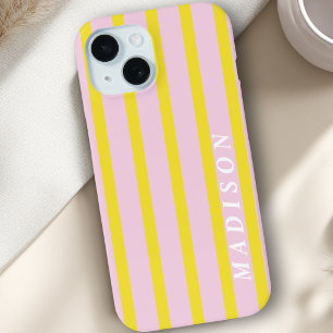 Benutzerdefinierte Streifen Gelb Pink Case-Mate iPhone Hülle