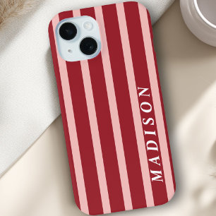 Benutzerdefinierte Streifen Rosa Rot Braun Case-Mate iPhone Hülle