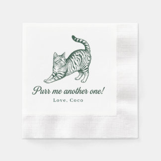 Benutzerdefinierte Stretching Tabby Katze Purr Me Serviette