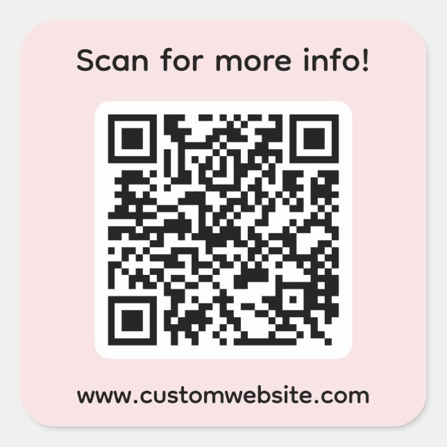 Benutzerdefinierte Suche nach weiteren Info-QR-Cod Quadratischer Aufkleber (Vorderseite)