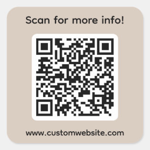 Benutzerdefinierte Suche nach weiteren Info-QR-Cod Quadratischer Aufkleber