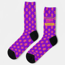 Benutzerdefinierte Super-Mama-Nachricht lila rosa Socken