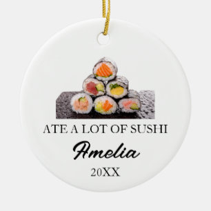 Benutzerdefinierte Sushi-Weihnachten, Lustige Sush Keramik Ornament