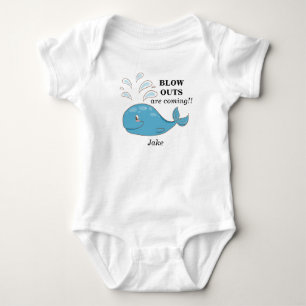 Benutzerdefinierte süße blaue Wal-Ausblasungen kom Baby Strampler