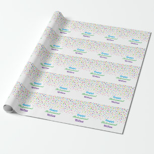 Benutzerdefinierte Süße Bunte Konfetti Glücklicher Geschenkpapier
