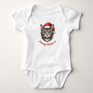 Benutzerdefinierte süße festliche Weihnachtskatze Baby Strampler