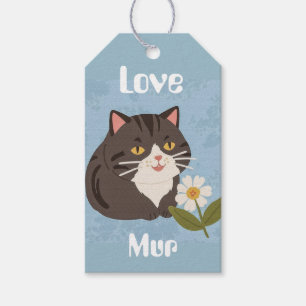 Benutzerdefinierte süße graue Katze mit Mur und Li Geschenkanhänger