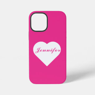 Benutzerdefinierte süße Liebe rosa weiße minimalis iPhone 12 Mini Hülle