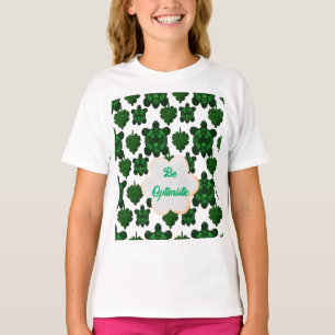 Benutzerdefinierte süße Schildkröte Blätter nahtlo T-Shirt
