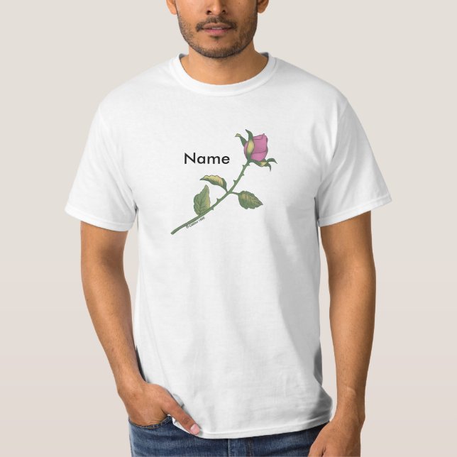 Benutzerdefinierte T - Shirt mit rosa Rose (Vorderseite)