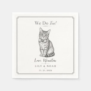 Benutzerdefinierte Tabby-Katze Moderne Hochzeitssk Serviette