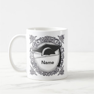 benutzerdefinierte Tasse der Black Graduation Cap