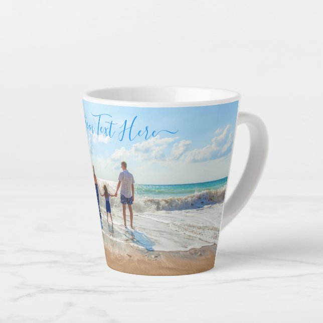 Benutzerdefinierte Tasse des Foto-Textes Latte mit (Rechte Ecke)