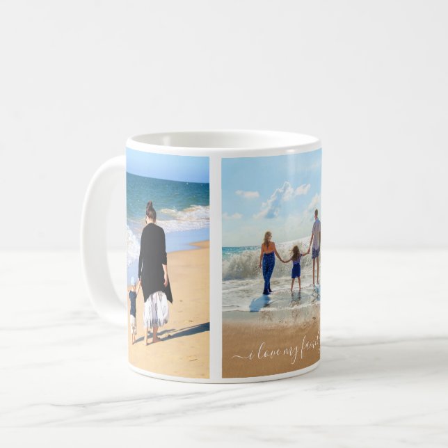 Benutzerdefinierte Tasse von FotoCollage Text - Ic (Vorderseite Links)