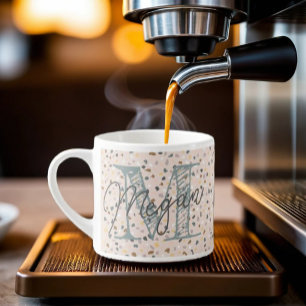 Benutzerdefinierte Terrazzo Monogram Espresso-Tass Espressotasse