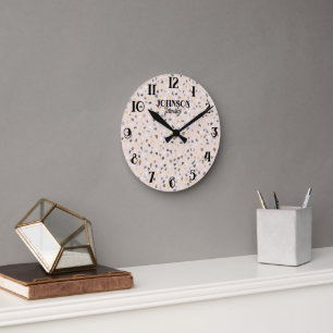 Benutzerdefinierte Terrazzo Muster weiche neutrale Runde Wanduhr