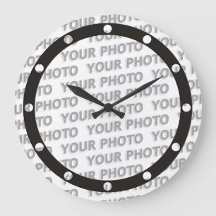 Benutzerdefinierte Text-, Bild- und Hintergrundfar Große Wanduhr