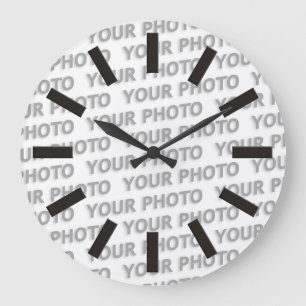 Benutzerdefinierte Text-, Bild- und Hintergrundfar Große Wanduhr