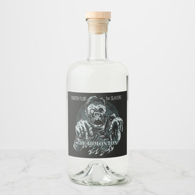 Benutzerdefinierte Text-DEADMONTON-Etiketten Alkoholflaschenetikett (Vorderseite)