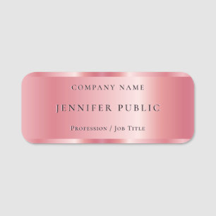 Benutzerdefinierte Text Elegant Rosegold Glamour V Namensschild