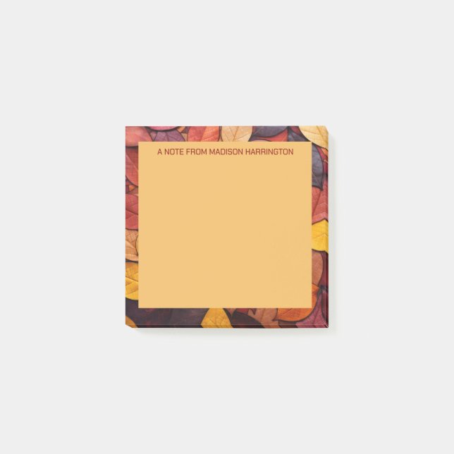 Benutzerdefinierte Text farbige Herbstübergänge Post-it Klebezettel (Vorderseite)