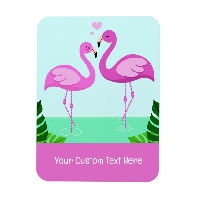 Benutzerdefinierte Text-Flamingo-Liebe Magnet (Vertikal)