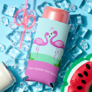 Benutzerdefinierte Text-Flamingo-Liebe Selters Dosenkühler