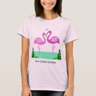 Benutzerdefinierte Text-Flamingo-Liebe T-Shirt