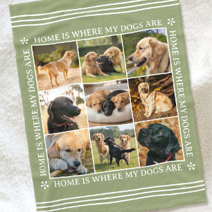 Benutzerdefinierte Text-Foto-Collage Haustier Hund Fleecedecke